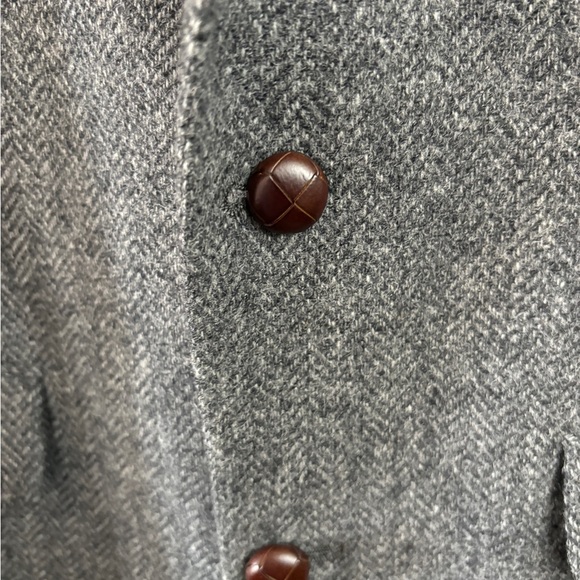 Brooks Brothers Fitzgerald Harris Tweed black herringbone jacket 44L - Picture 6 of 12